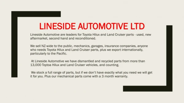 Best Toyota Hilux & Land Cruiser Parts Supplier in NZ