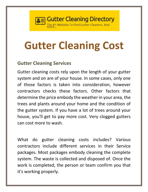Gutter Cleaning Cost | Cost to Clean Gutter