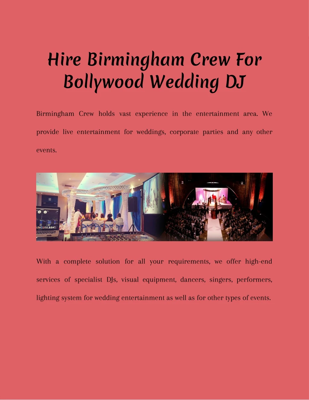 hire birmingham crew for bollywood wedding dj