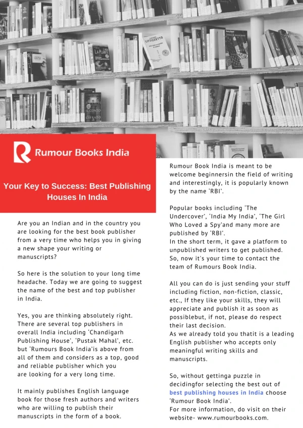 Your Key to Success: Best Publishing Houses In India