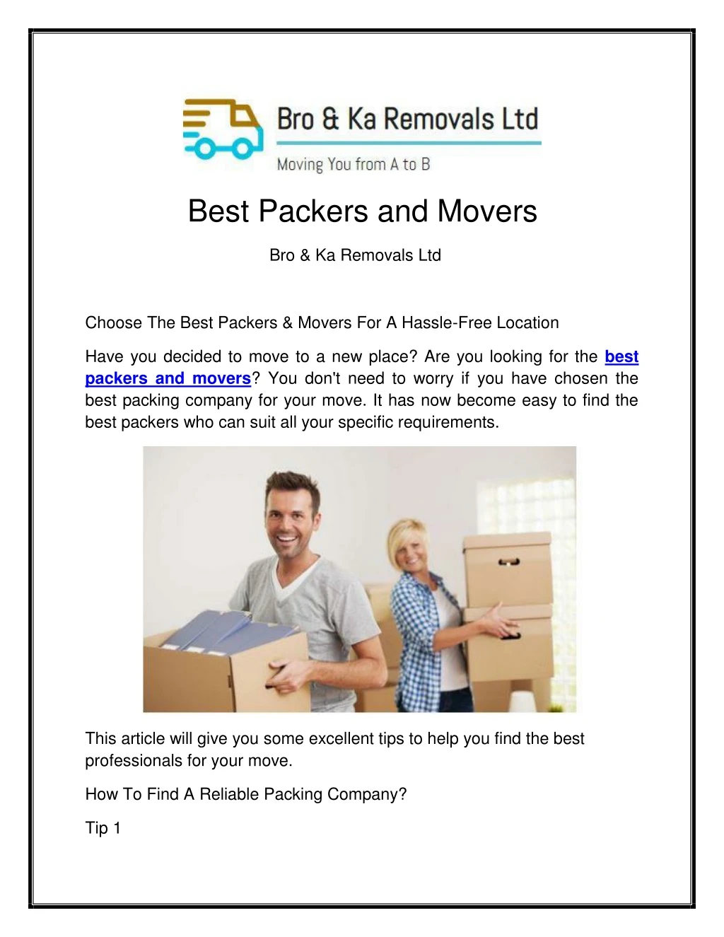 best packers and movers
