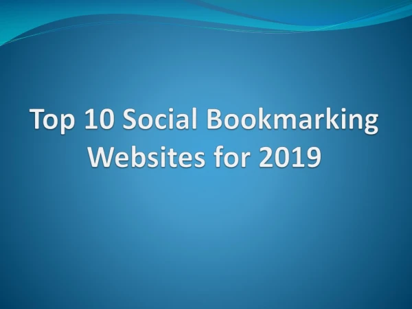 Top 10 Social Bookmarking Websites for 2019