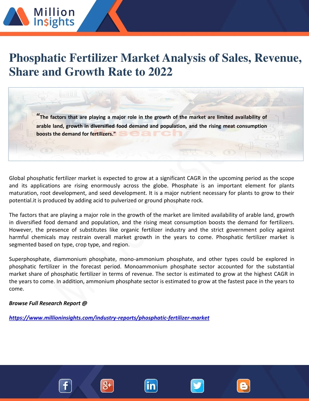 phosphatic fertilizer market analysis of sales