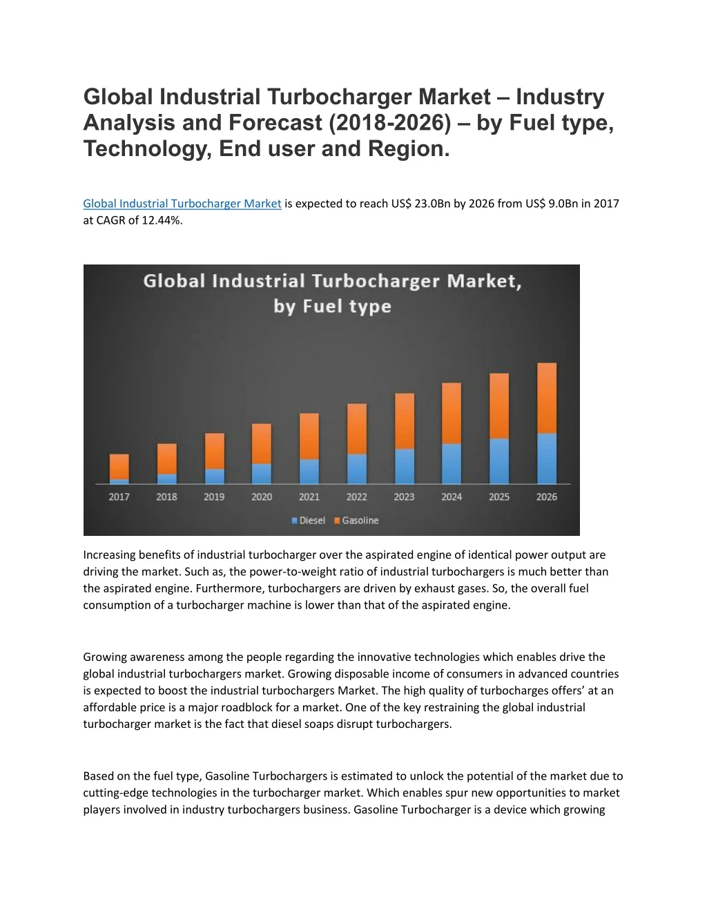 global industrial turbocharger market industry