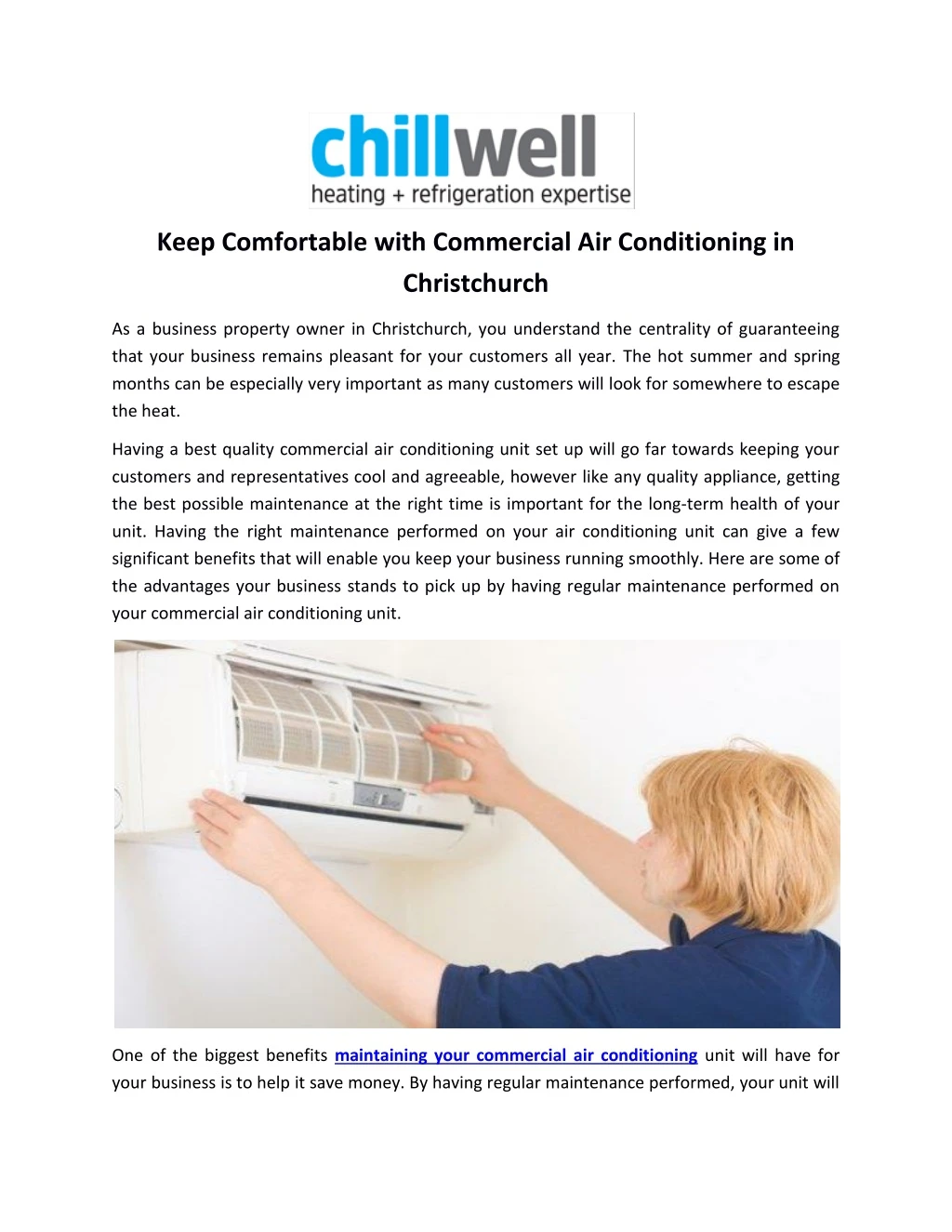 keep comfortable with commercial air conditioning