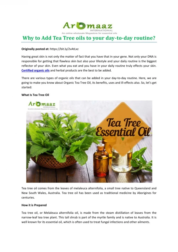 Why to Add Tea Tree oils to your day-to-day routine?