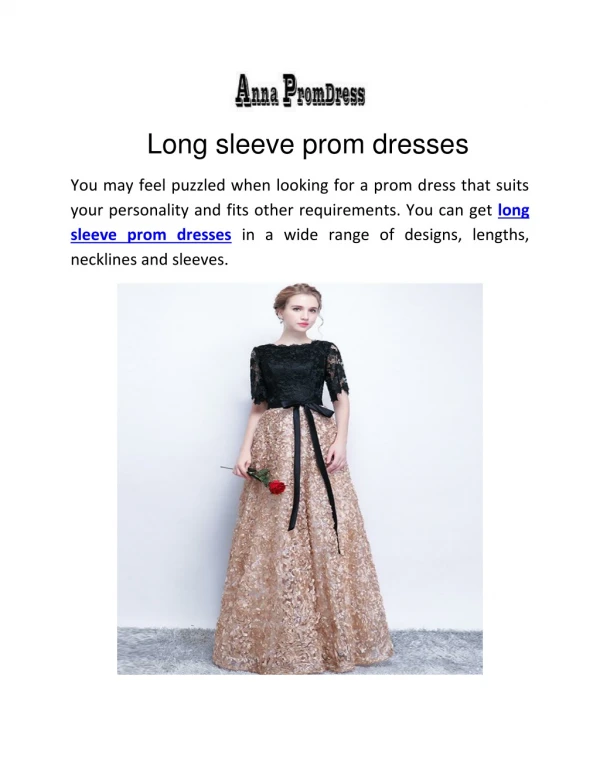 Long Sleeve Prom Dresses