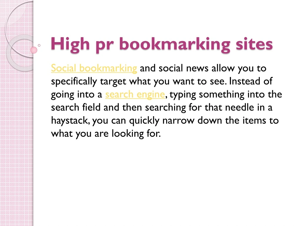 high pr bookmarking sites