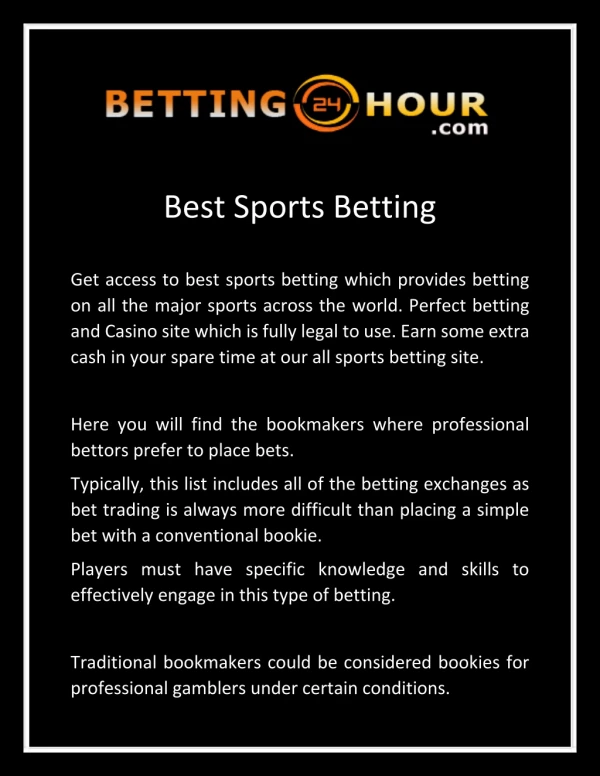 Best Sports Betting | BETTING24HOUR.com