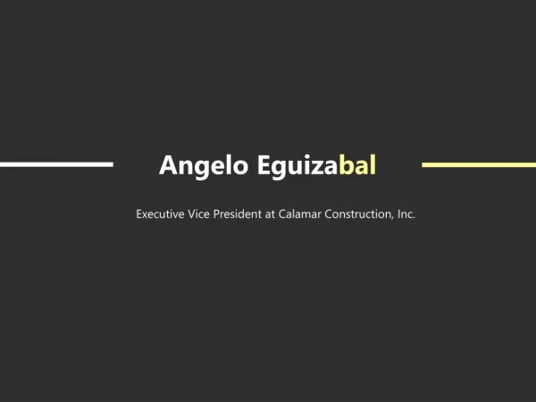 Angelo Eguizabal - Experienced in Construction Management