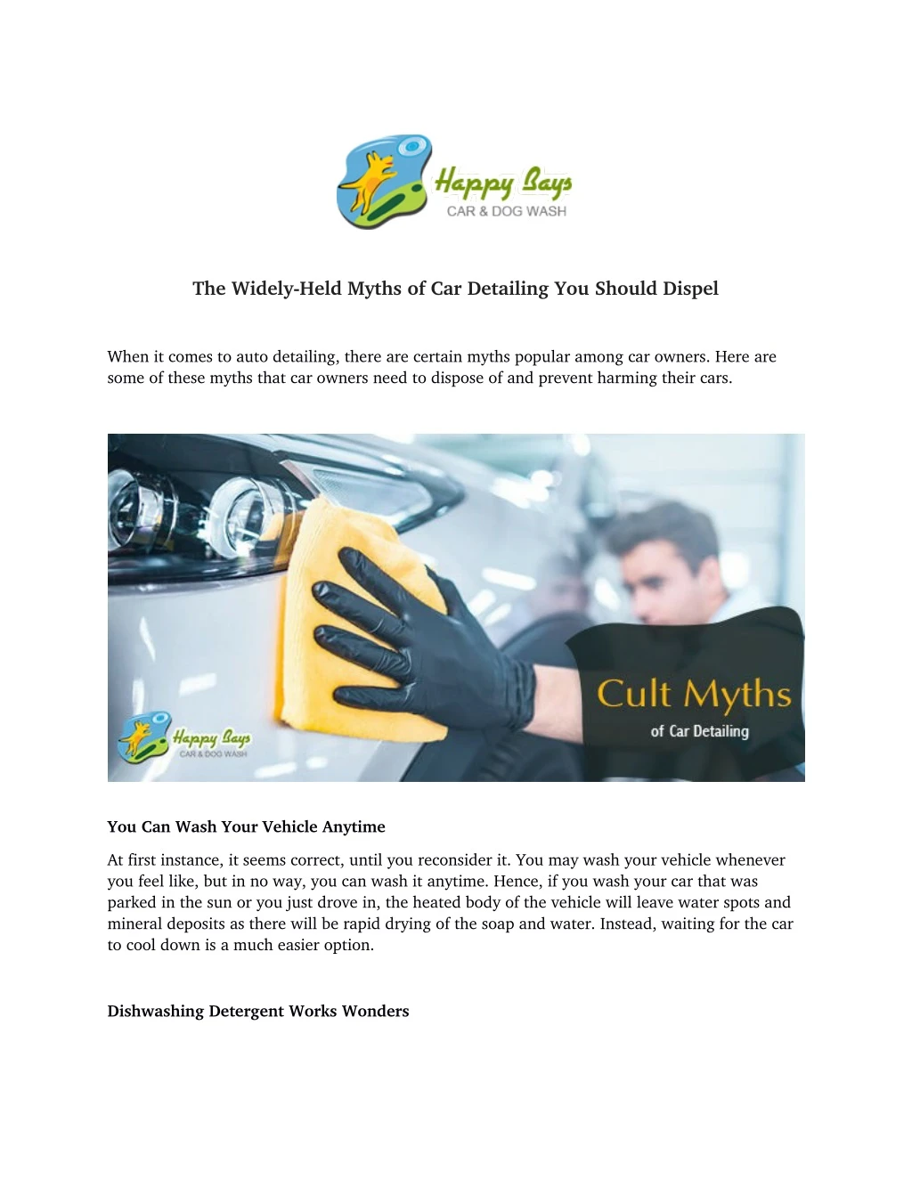 the widely held myths of car detailing you should