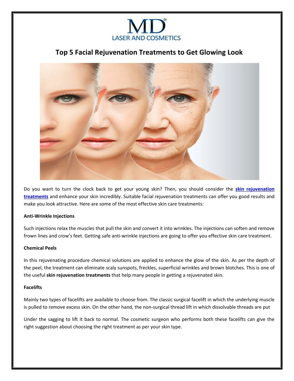 top 5 facial rejuvenation treatments