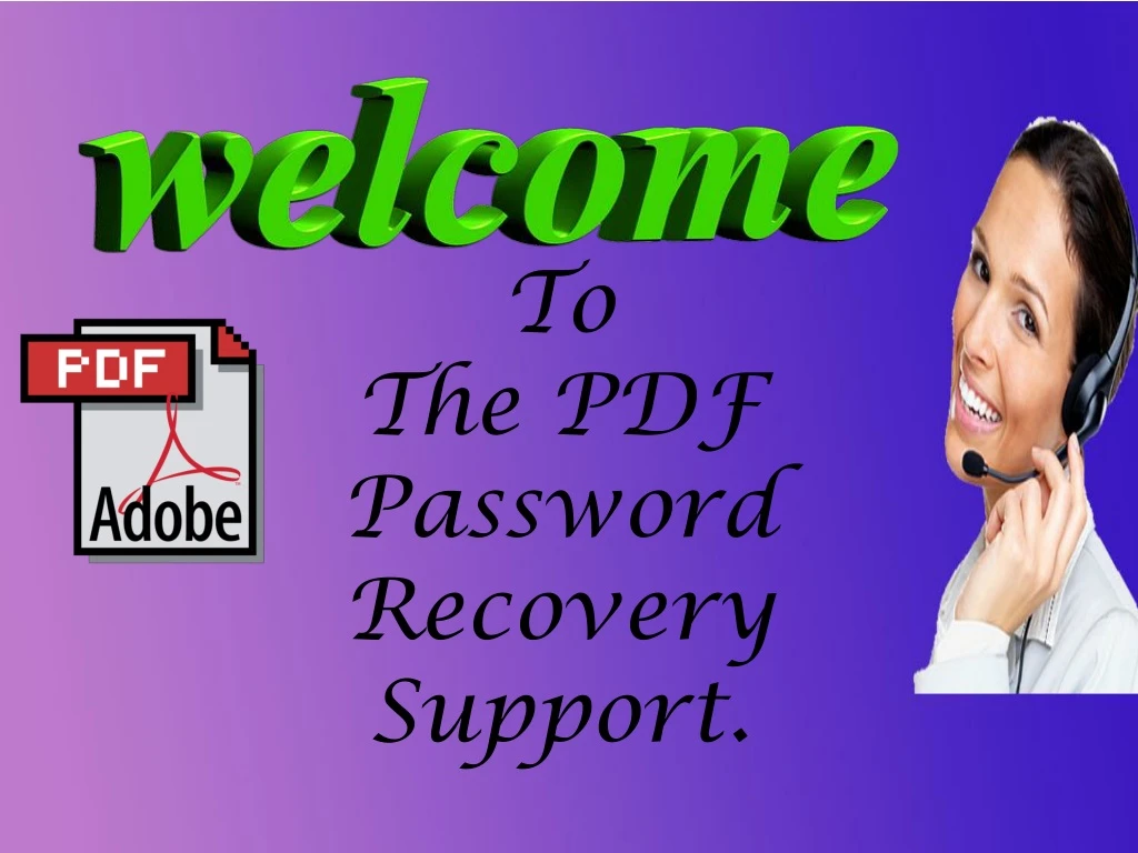 to the pdf password recovery support