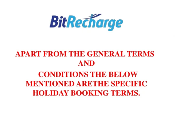 BITRECHARGE-One for all Cryptocurrency travel booking.