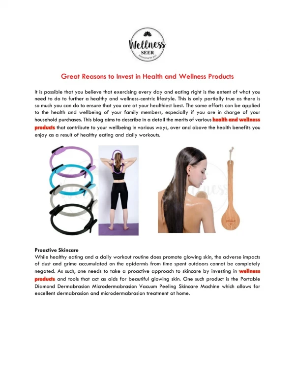 Great Reasons to Invest in Health and Wellness Products