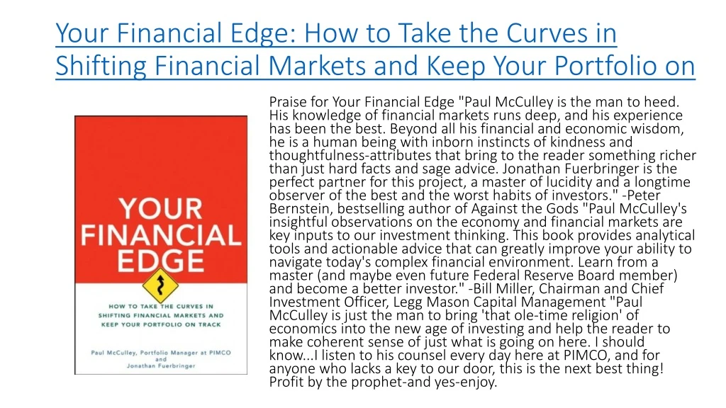 your financial edge how to take the curves in shifting financial markets and keep your portfolio on
