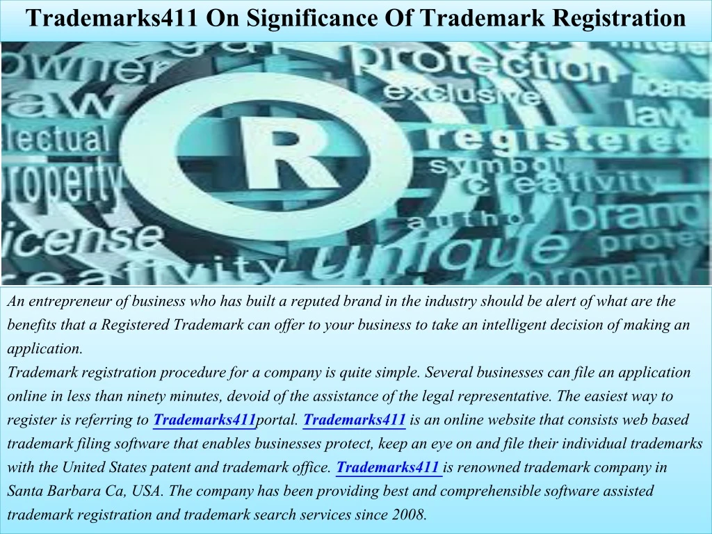 trademarks411 on significance of trademark registration