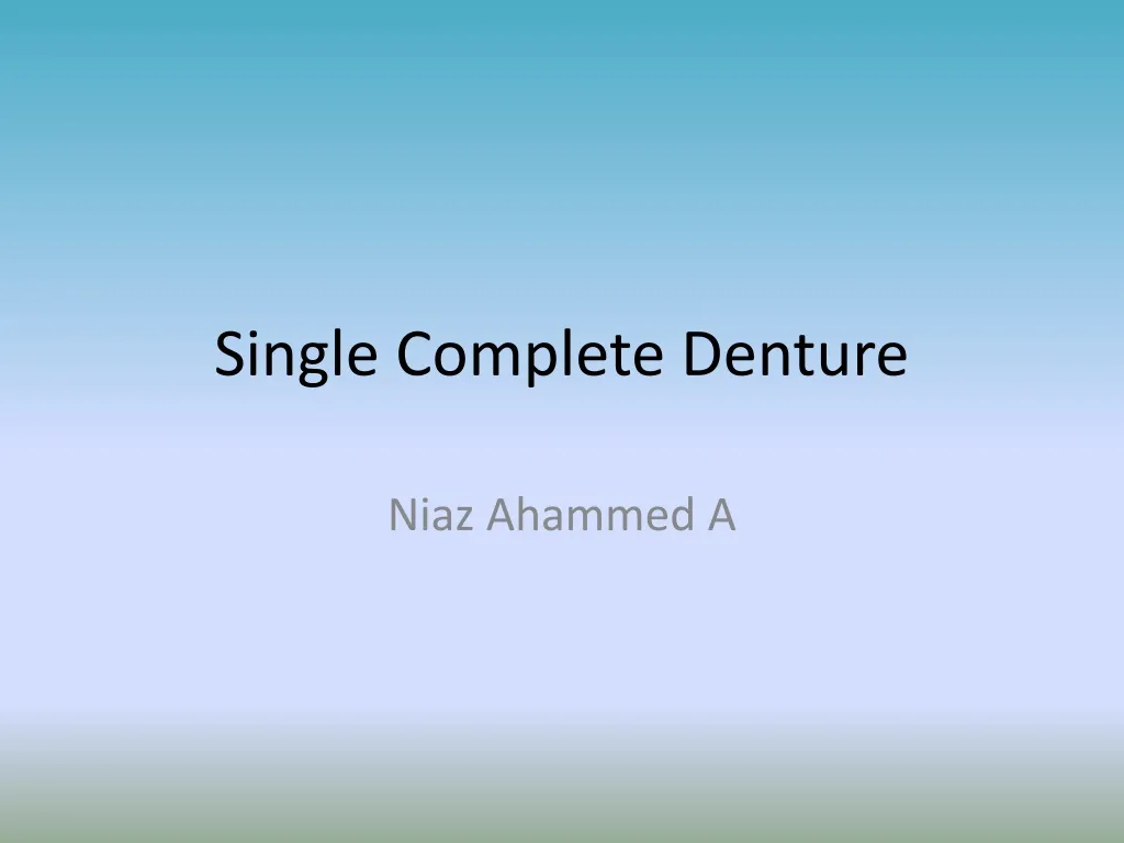 single complete denture