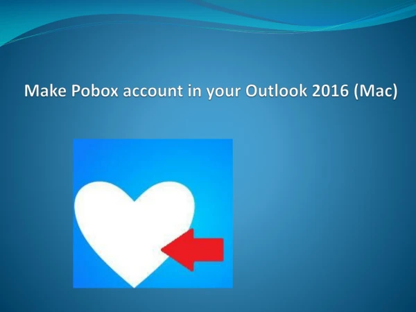 Make Pobox account in your Outlook 2016 (Mac)