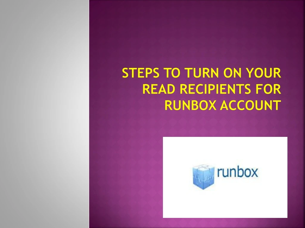 steps to turn on your read recipients for runbox account