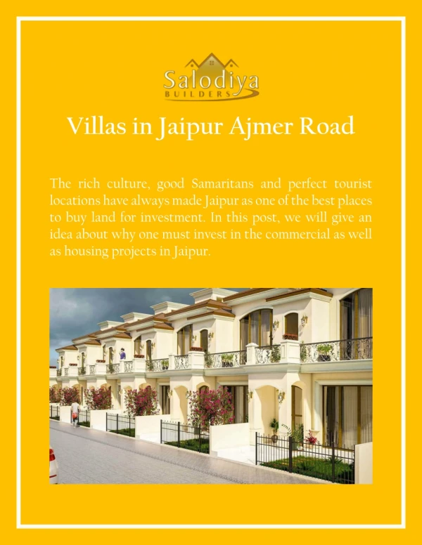 Villas in Jaipur Ajmer Road | Independent House for Sale
