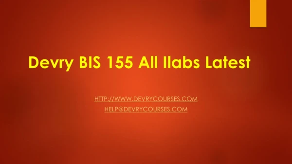 Devry BIS 155 All Ilabs Latest