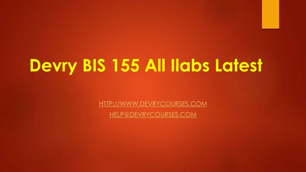 devry bis 155 all ilabs latest