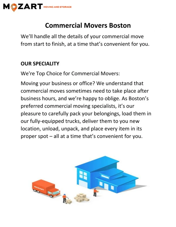 Commercial Movers Boston - Mozartmoving