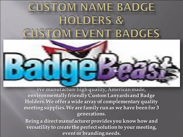 Custom Name Badge Holders