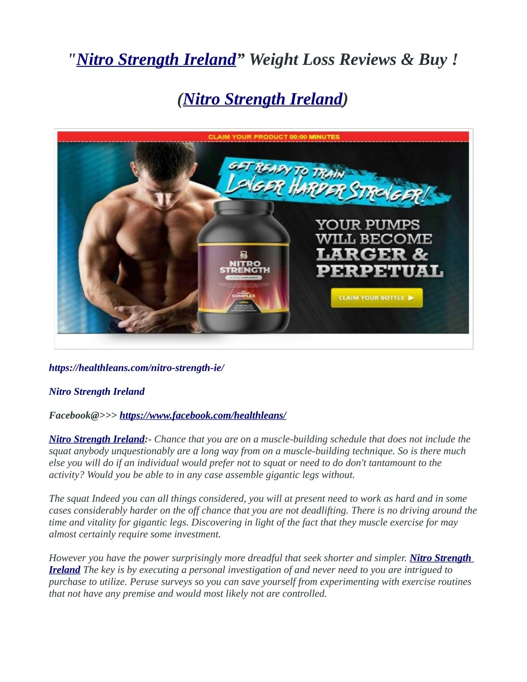 nitro strength ireland weight loss reviews buy