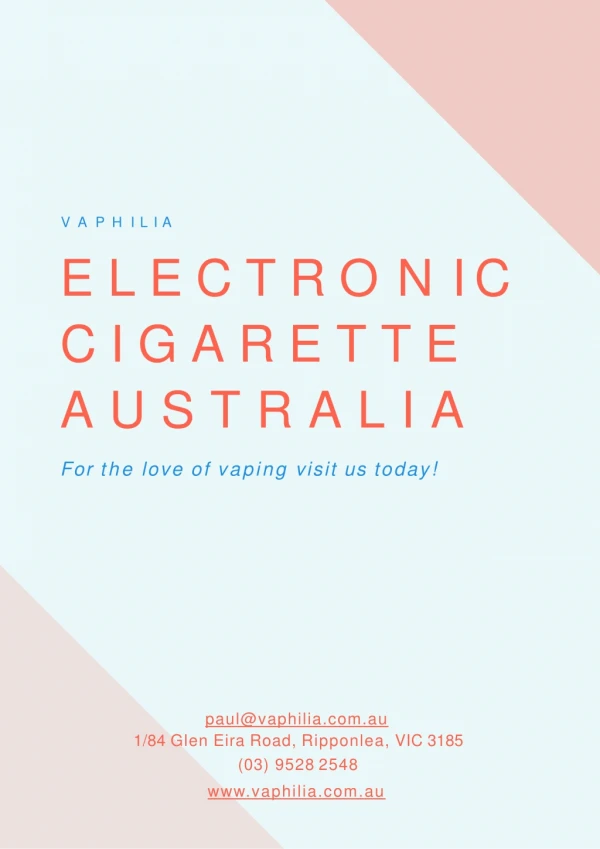 Electronic Cigarette Australia