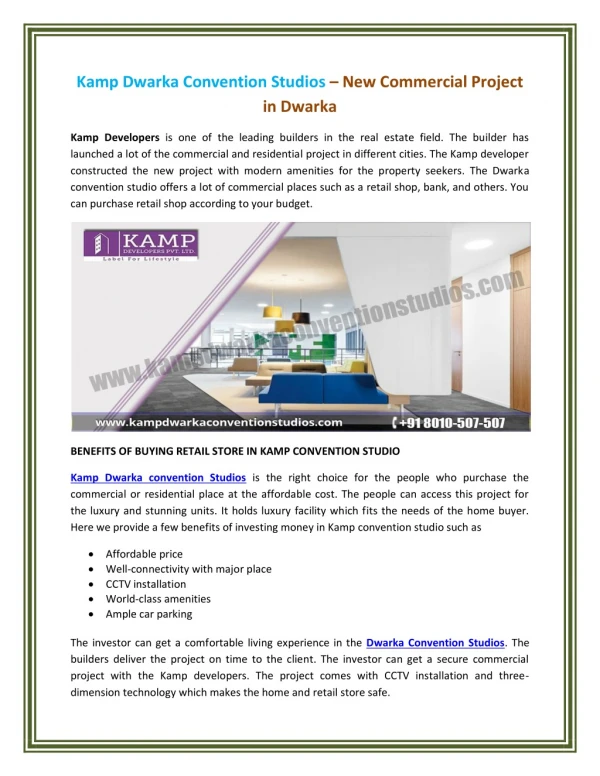 Kamp Dwarka Convention Studio – New Commercial Project in Dwarka