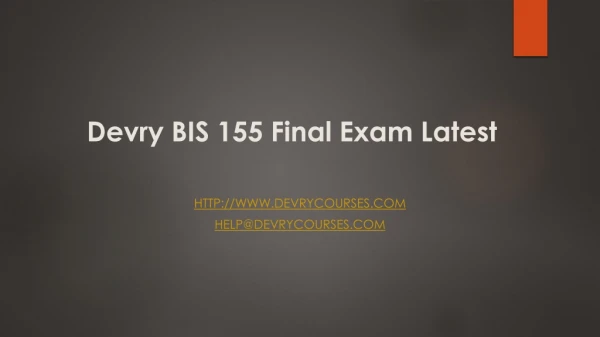 devry bis 155 final exam latest