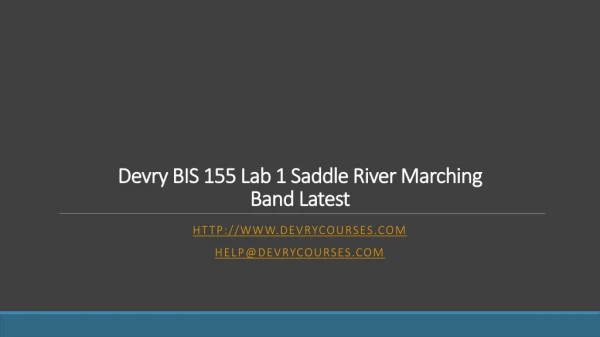 devry bis 155 lab 1 saddle river marching band latest