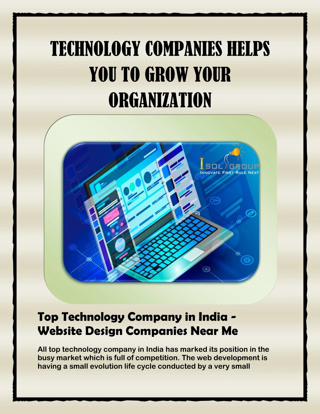 technology companies helps you to grow your