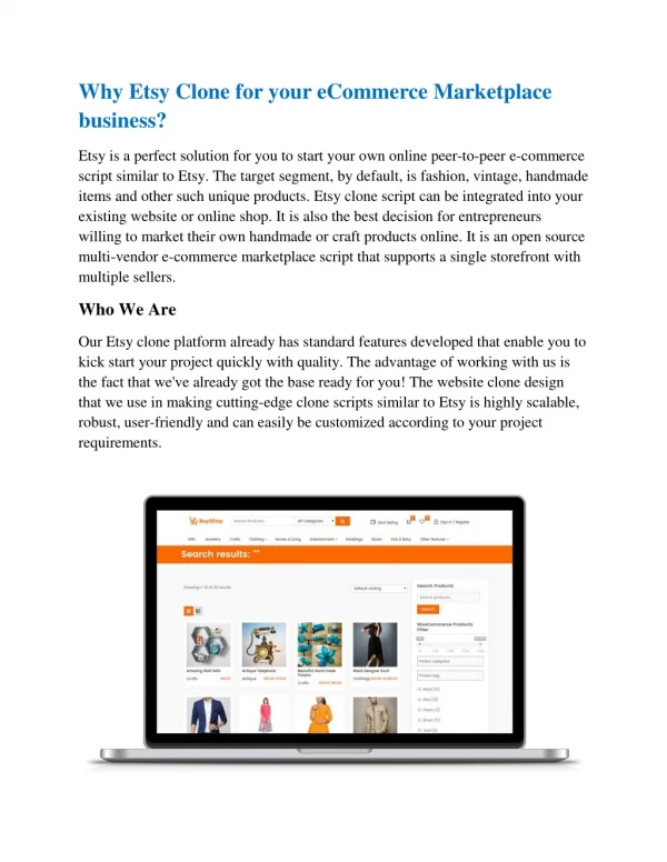 Why Etsy Clone for your eCommerce Marketplace business