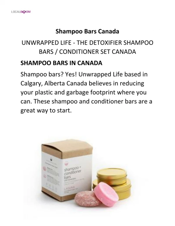 Shampoo Bars Canada - Localboom