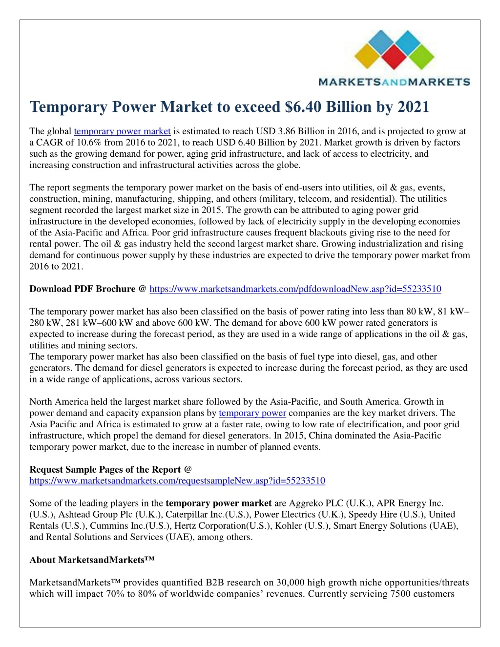 temporary power market to exceed 6 40 billion