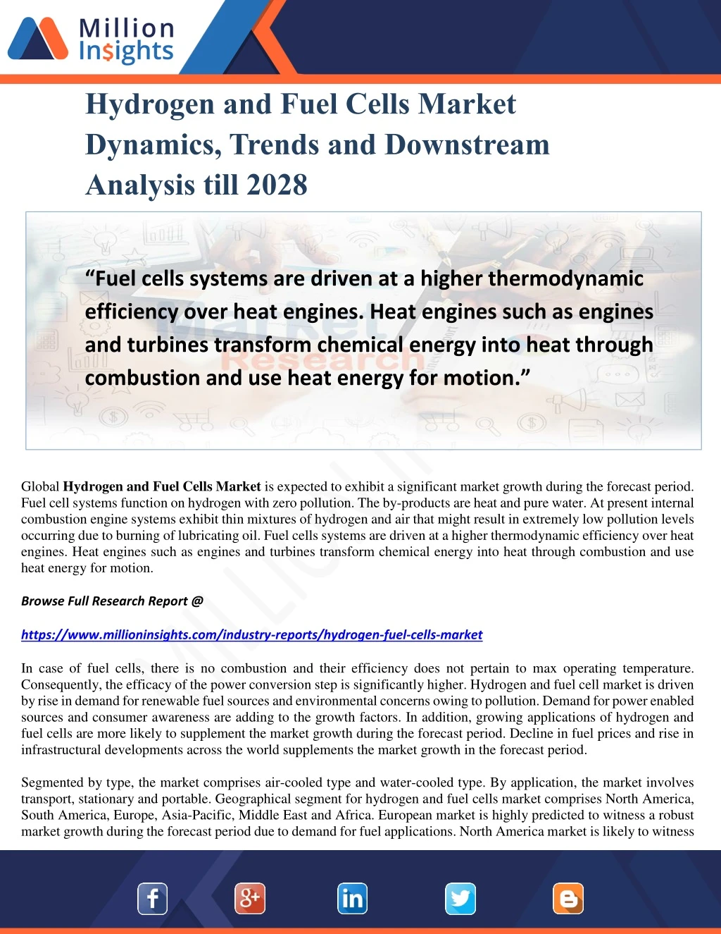 hydrogen and fuel cells market dynamics trends