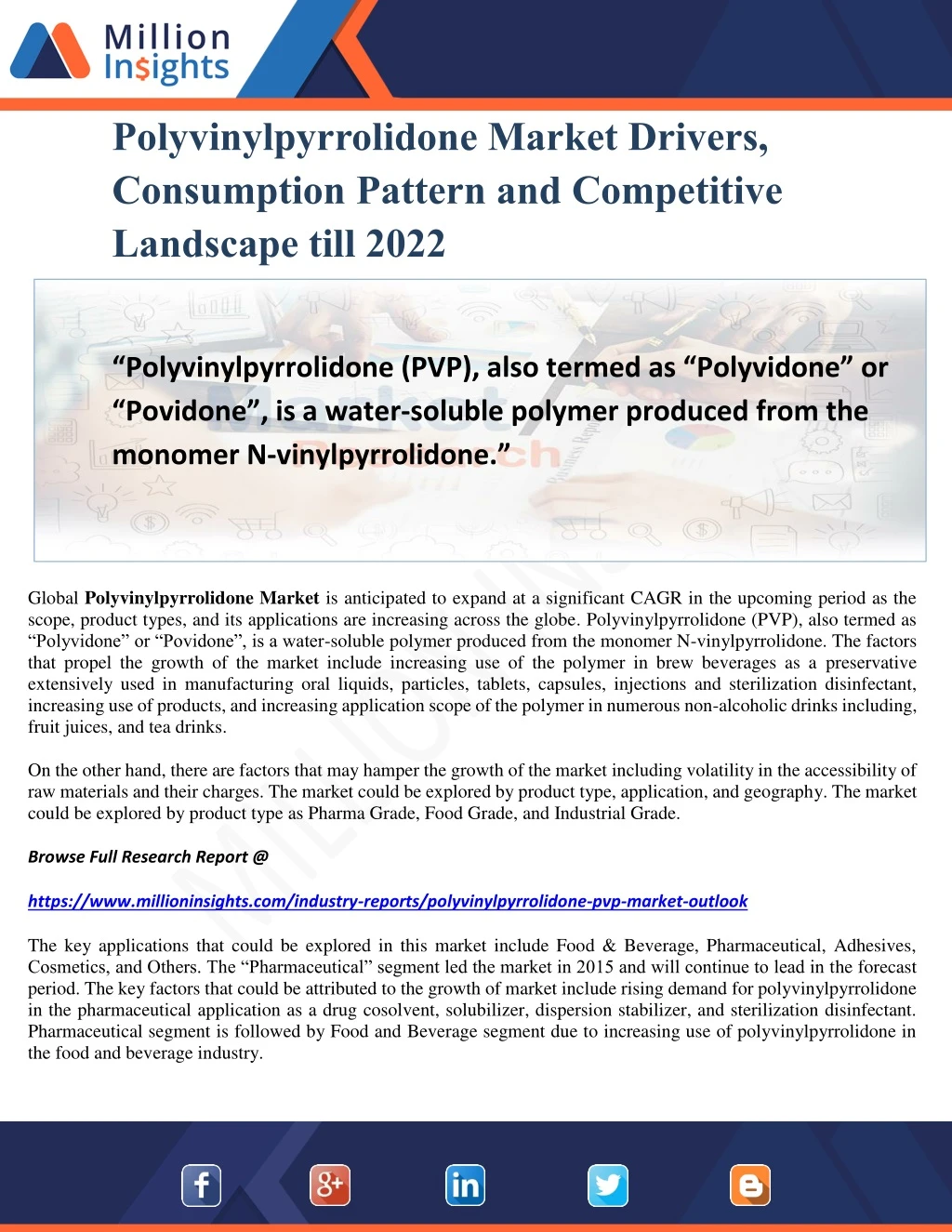 polyvinylpyrrolidone market drivers consumption