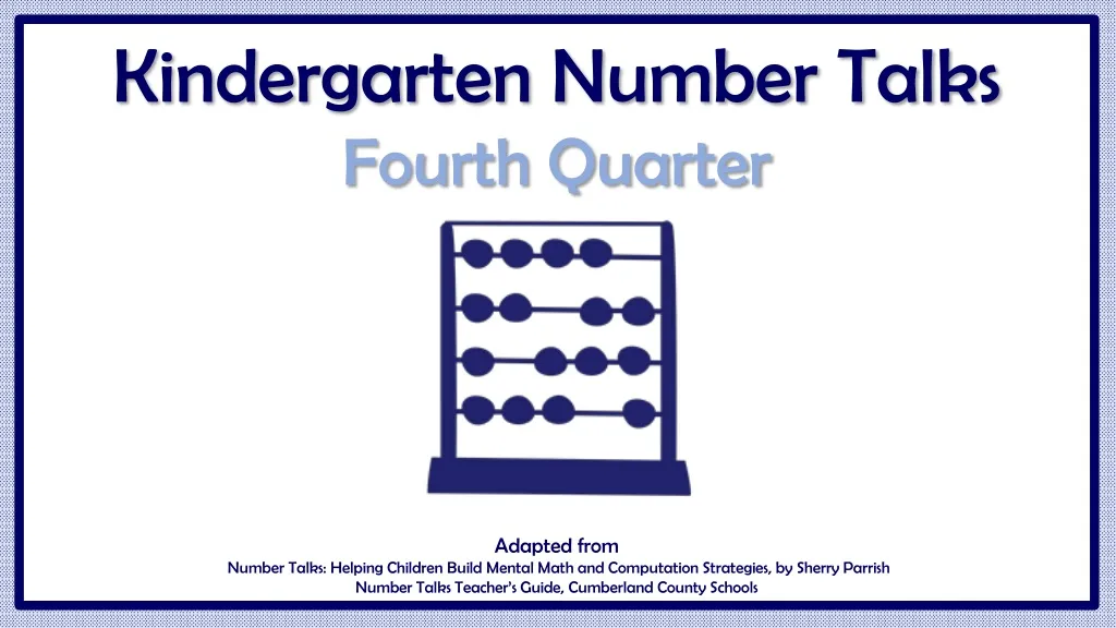 kindergarten number talks fourth quarter adapted