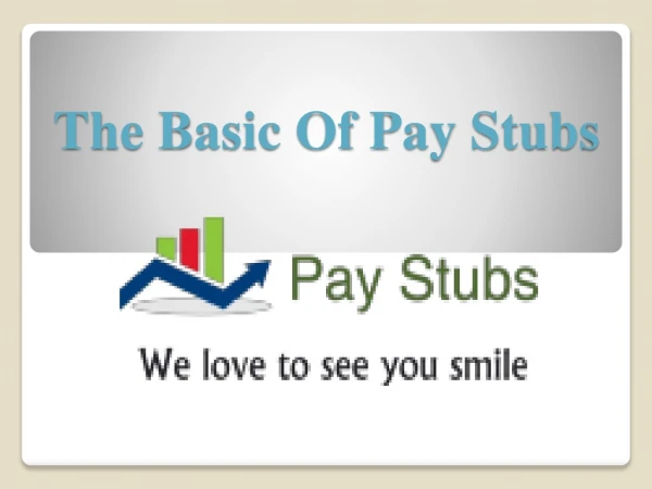 The Basics of Pay Check Stubs