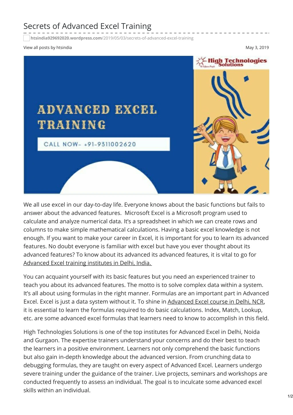 secrets of advanced excel training