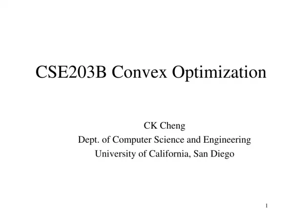 CSE203B Convex Optimization
