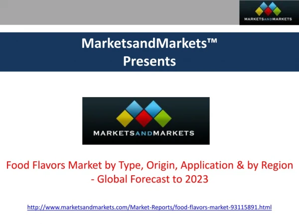 Food Flavors Market - Global Forecast to 2023
