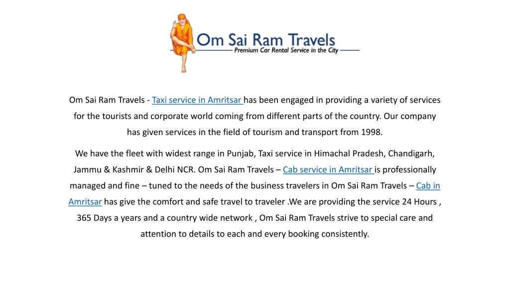 om sai ram travels taxi service in amritsar