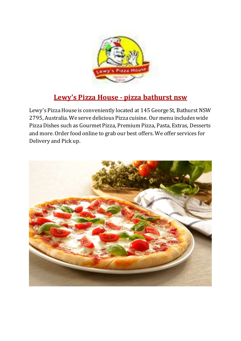 lewy s pizza house pizza bathurst nsw
