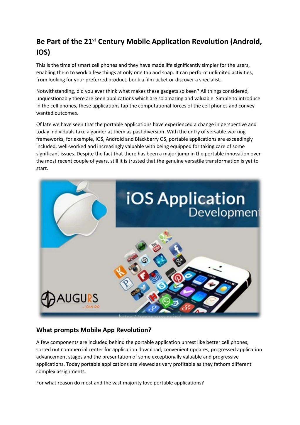 be part of the 21 st century mobile application
