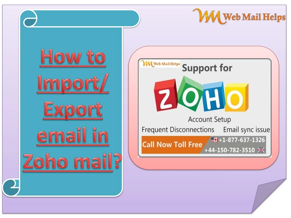 how to import export email in zoho mail