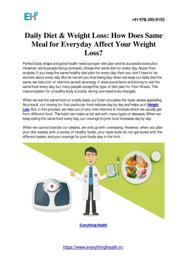 Daily Diet & Weight Loss How Does Same Meal For Everyday Affect Your Weight Loss-converted